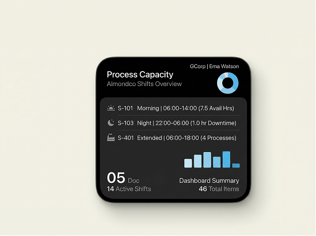 GCORPcx process capacity dashboard
